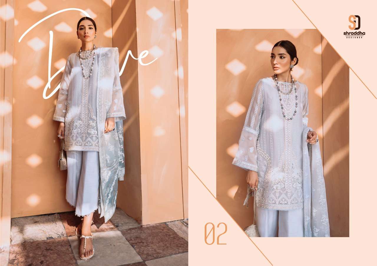 SUFFUSE BY SHRADDHA DESIGNER 01 TO 04 SERIES PAKISTANI SUITS BEAUTIFUL FANCY COLORFUL STYLISH PARTY WEAR & OCCASIONAL WEAR HEAVY NET EMBROIDERED DRESSES AT WHOLESALE PRICE