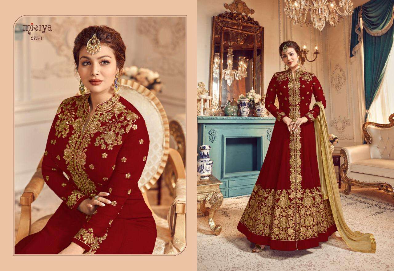 MIRAYA VOL-8 BY AARAV TRENDZ 275-A TO 275-E SERIES DESIGNER SHARARA SUITS COLLECTION BEAUTIFUL STYLISH COLORFUL FANCY PARTY WEAR & OCCASIONAL WEAR REAL GEORGETTE WITH EMBROIDERY DRESSES AT WHOLESALE PRICE