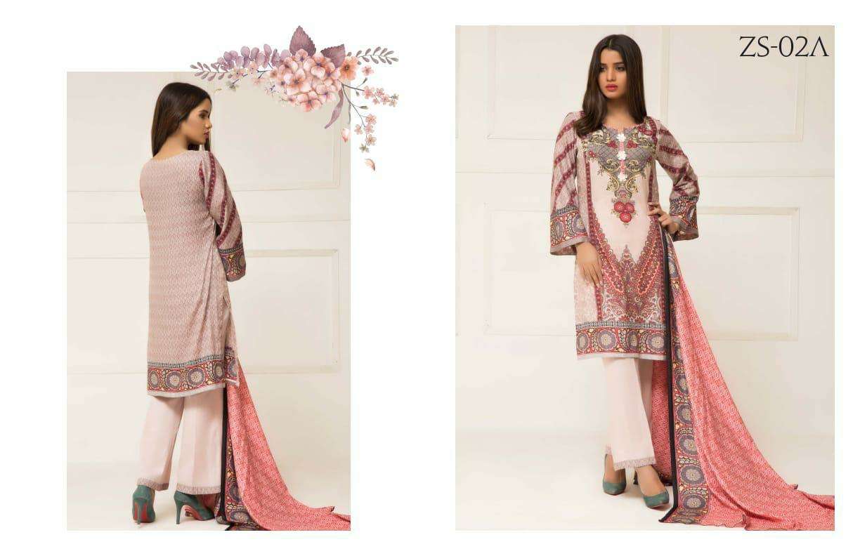 SIGNATURE ICON VOL-2 BY Z S TEXTILE 01-A TO 12-B SERIES DESIGNER SUITS BEAUTIFUL STYLISH FANCY COLORFUL PARTY WEAR & ETHNIC WEAR LAWN PRINTED  DRESSES AT WHOLESALE PRICE