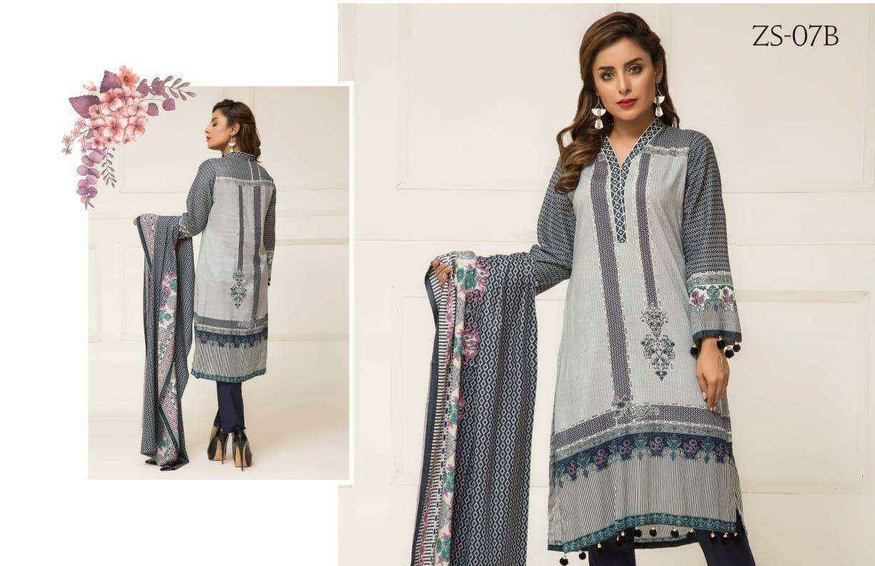 SIGNATURE ICON VOL-2 BY Z S TEXTILE 01-A TO 12-B SERIES DESIGNER SUITS BEAUTIFUL STYLISH FANCY COLORFUL PARTY WEAR & ETHNIC WEAR LAWN PRINTED  DRESSES AT WHOLESALE PRICE