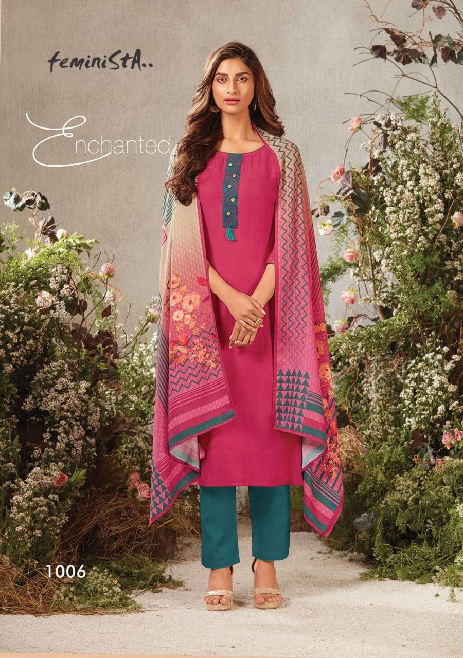 SAPPIRE BY FEMINISTA 1001 TO 1008 SERIES BEAUTIFUL STYLISH FANCY COLORFUL CASUAL WEAR & ETHNIC WEAR & READY TO WEAR PASHMINA DIGITAL PRINTED KURTIS WITH DUPATTA AT WHOLESALE PRICE