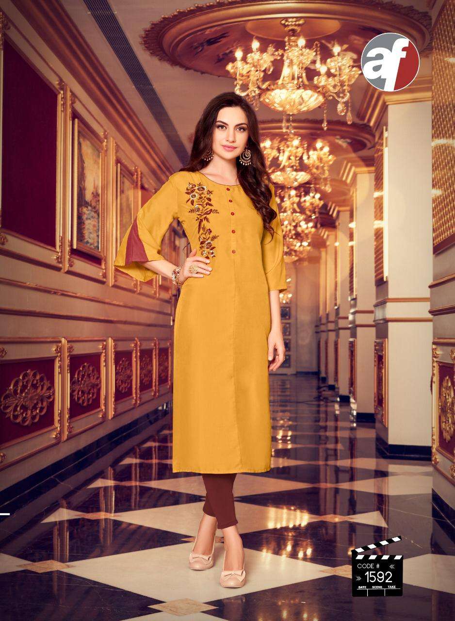 FASHION PLUS BY A.F. 1088 TO 1093 SERIES BEAUTIFUL COLORFUL STYLISH FANCY CASUAL WEAR & ETHNIC WEAR & READY TO WEAR MUSLIN KURTIS AT WHOLESALE PRICE