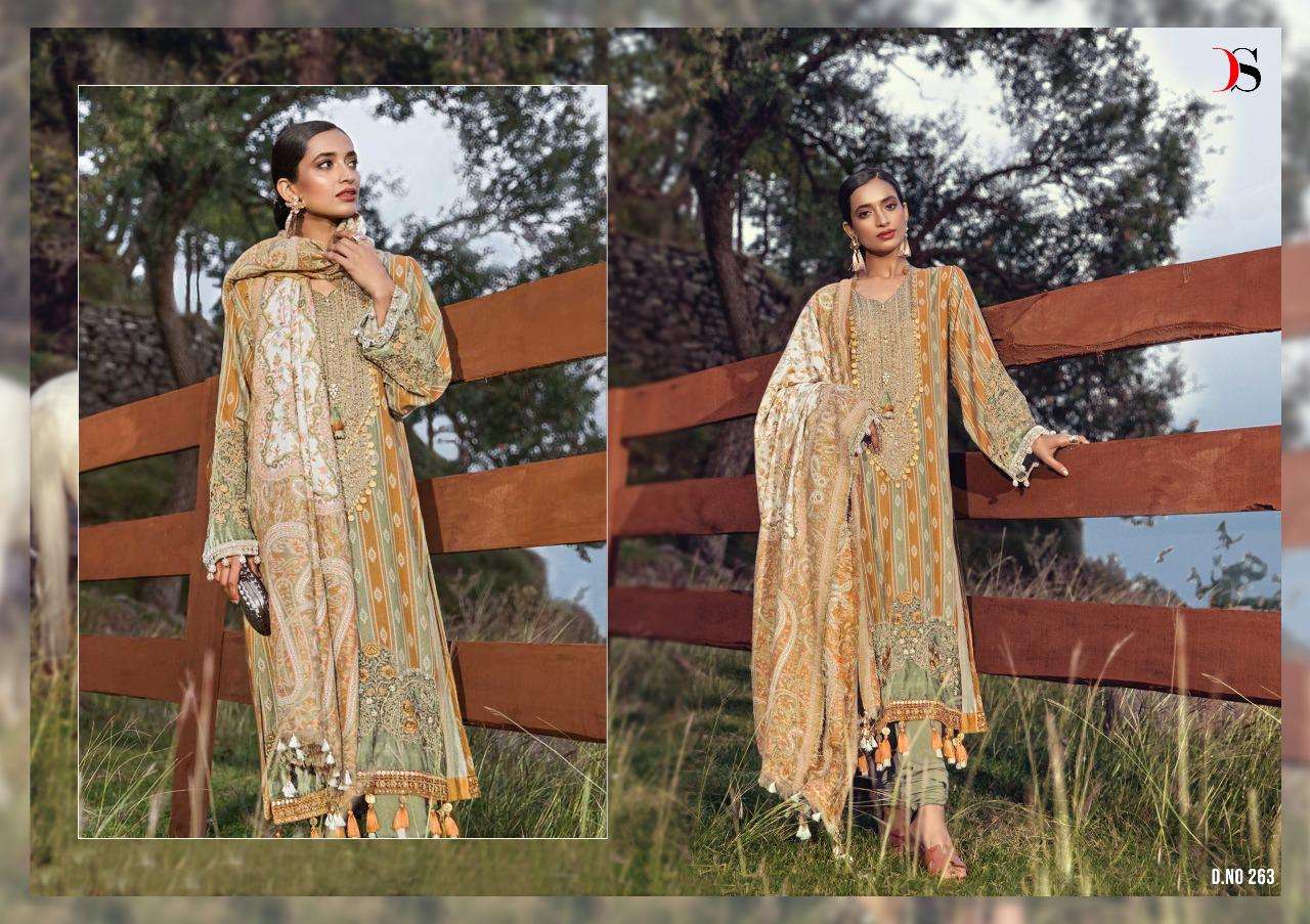 MARIA.B LINEN BY DEEPSY SUITS 261 TO 266 SERIES DESIGNER PAKISTANI SUITS BEAUTIFUL STYLISH FANCY COLORFUL CASUAL WEAR & ETHNIC WEAR PURE COTTON PRINTED WITH EMBROIDERED DRESSES AT WHOLESALE PRICE