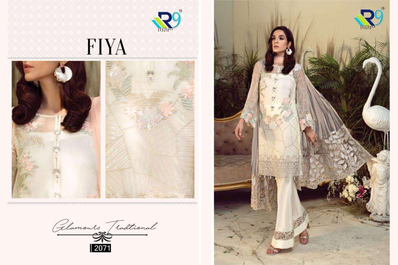 FIYA BY R9 2071 TO 2076 SERIES PAKISTANI SUITS BEAUTIFUL FANCY COLORFUL STYLISH PARTY WEAR & OCCASIONAL WEAR FAUX GEORGETTE PRINTED WITH EMBROIDERY DRESSES AT WHOLESALE PRICE