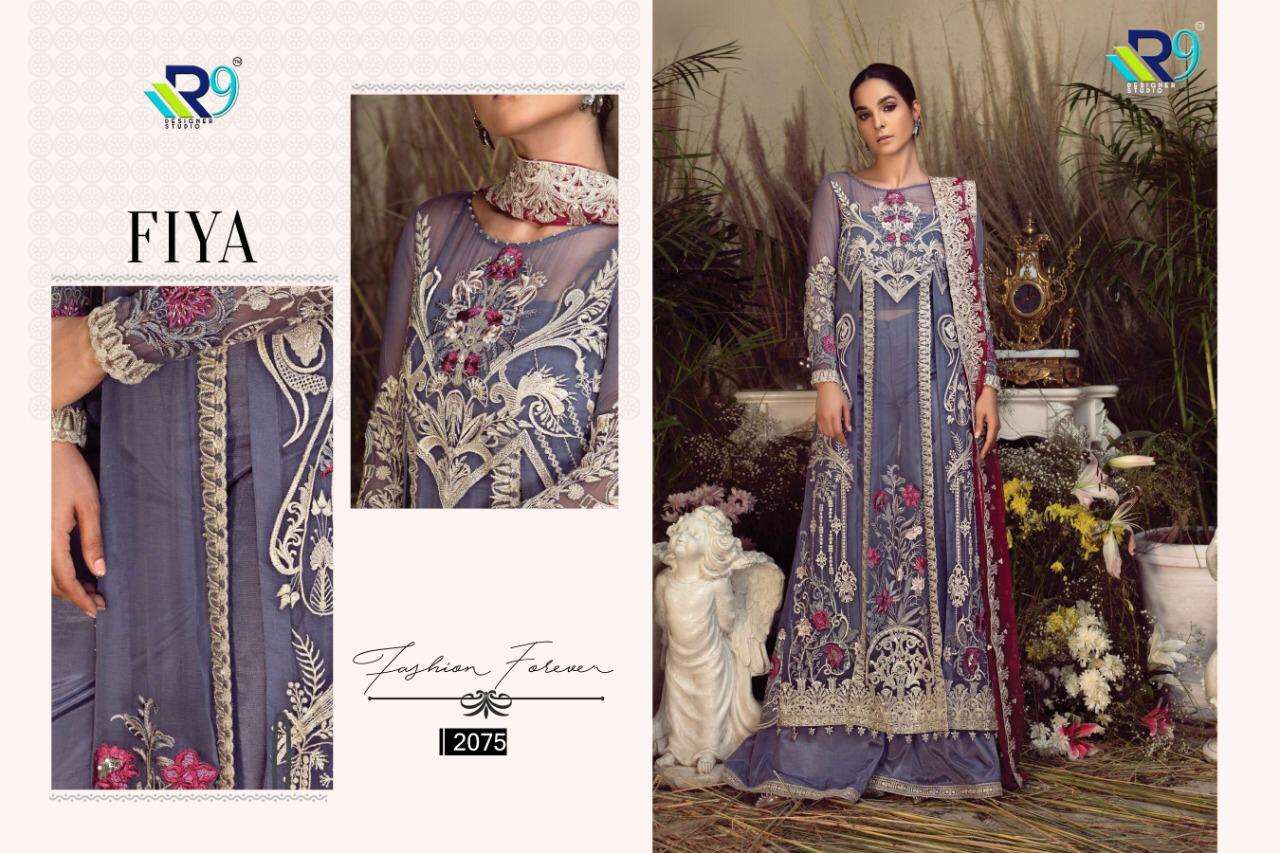 FIYA BY R9 2071 TO 2076 SERIES PAKISTANI SUITS BEAUTIFUL FANCY COLORFUL STYLISH PARTY WEAR & OCCASIONAL WEAR FAUX GEORGETTE PRINTED WITH EMBROIDERY DRESSES AT WHOLESALE PRICE