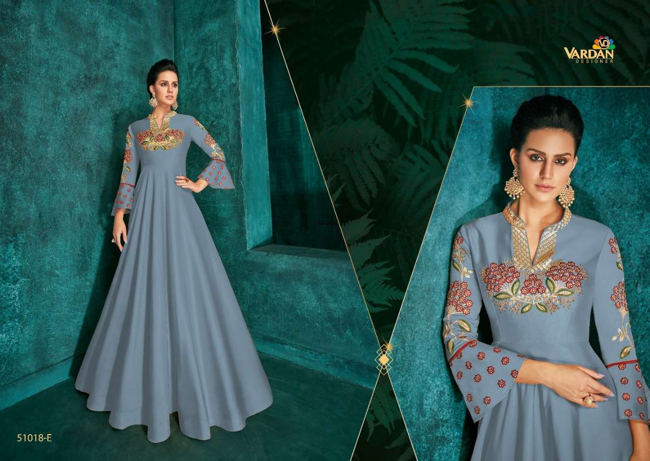 Sky Blue Colour N F GOWN 018 Fancy Heavy Festive Wear Latest Designer Gown  Collection N F G 579 SKY BLUE - The Ethnic World