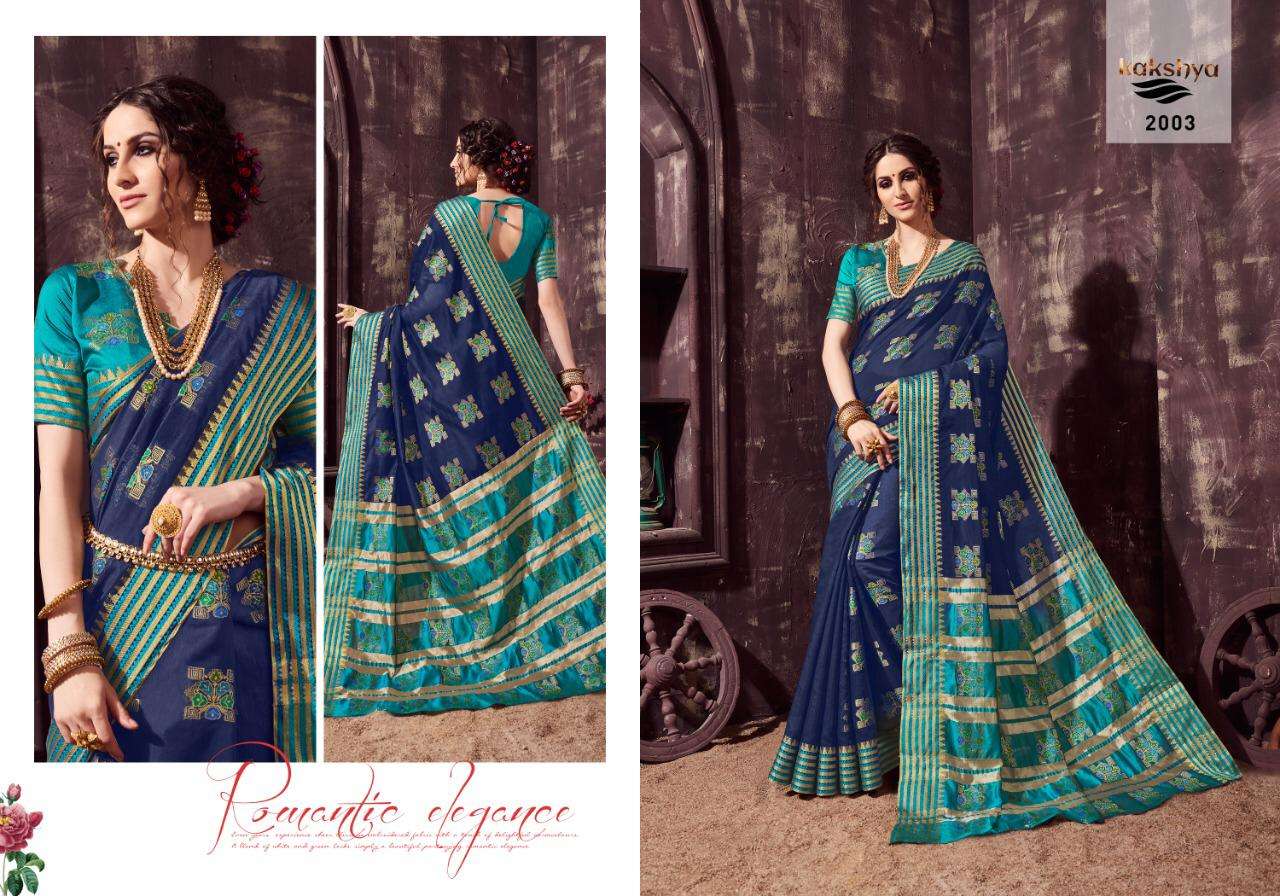 APSARA BY KAKSHYA 2001 TO 2008 SERIES INDIAN TRADITIONAL WEAR COLLECTION BEAUTIFUL STYLISH FANCY COLORFUL PARTY WEAR & OCCASIONAL WEAR COTTON SAREES AT WHOLESALE PRICE