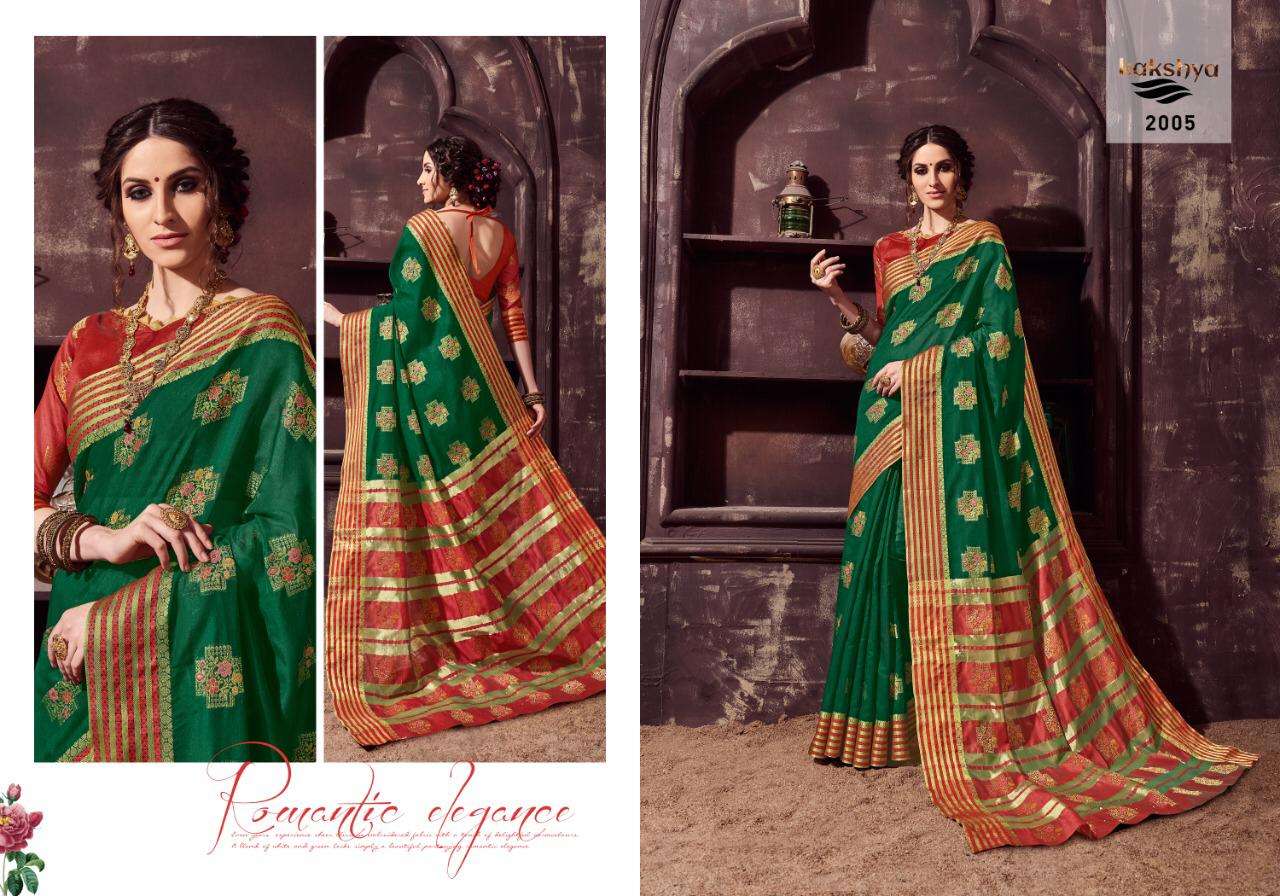 APSARA BY KAKSHYA 2001 TO 2008 SERIES INDIAN TRADITIONAL WEAR COLLECTION BEAUTIFUL STYLISH FANCY COLORFUL PARTY WEAR & OCCASIONAL WEAR COTTON SAREES AT WHOLESALE PRICE