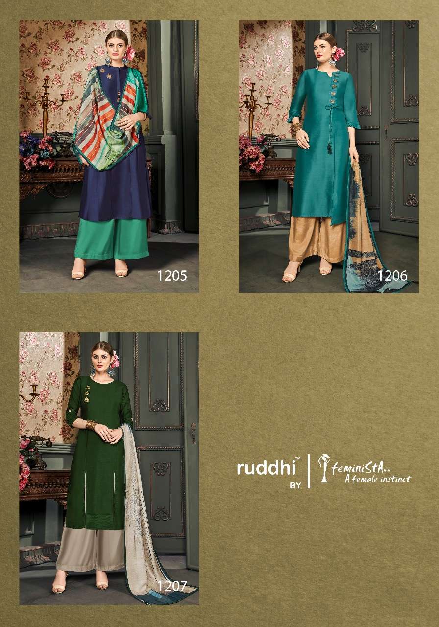 ROUGH BY FEMINISTA 1201 TO 1207 SERIES BEAUTIFUL WINTER COLLECTION SUITS STYLISH FANCY COLORFUL CASUAL WEAR & ETHNIC WEAR ART SILK WITH HAND WORK DRESSES AT WHOLESALE PRICE