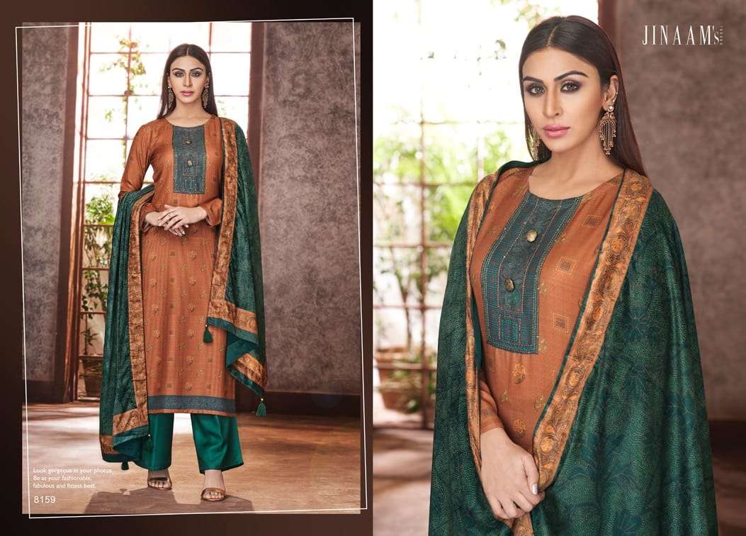 JINAAM ELIZA BY JINAAM DRESSES 8159 TO 8164 SERIES BEAUTIFUL SUITS STYLISH FANCY COLORFUL PARTY WEAR