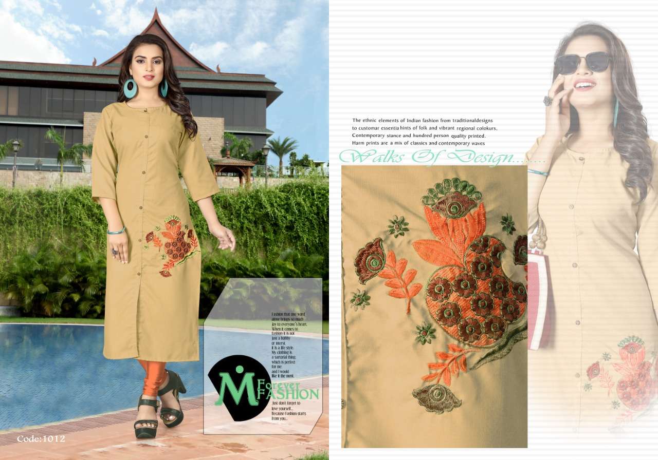 NIKITA BY NEETI CREATION 1008 TO 1014 SERIES BEAUTIFUL COLORFUL STYLISH FANCY CASUAL WEAR & ETHNIC WEAR & READY TO WEAR HEAVY SWISS SLUB EMBROIDERED KURTIS AT WHOLESALE PRICE