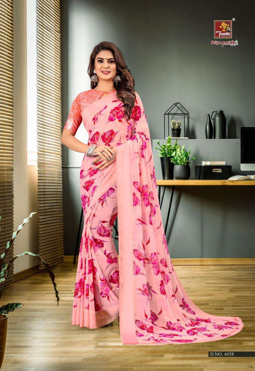 PASHMINA BY PRIYA PARIDHI 4457 TO 4466 SERIES INDIAN TRADITIONAL WEAR COLLECTION BEAUTIFUL STYLISH FANCY COLORFUL PARTY WEAR & OCCASIONAL WEAR PASHMINA WEIGHLESS SAREES AT WHOLESALE PRICE