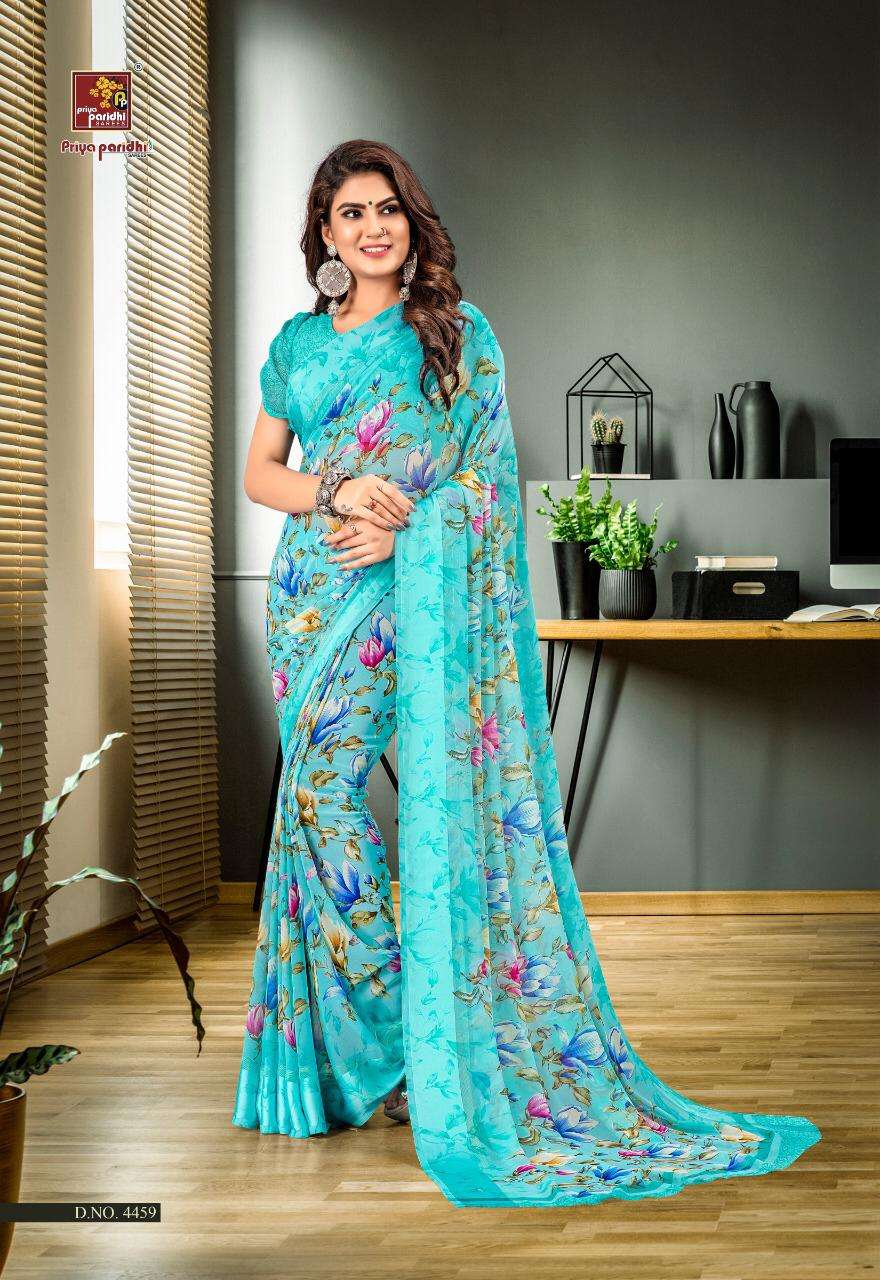 PASHMINA BY PRIYA PARIDHI 4457 TO 4466 SERIES INDIAN TRADITIONAL WEAR COLLECTION BEAUTIFUL STYLISH FANCY COLORFUL PARTY WEAR & OCCASIONAL WEAR PASHMINA WEIGHLESS SAREES AT WHOLESALE PRICE