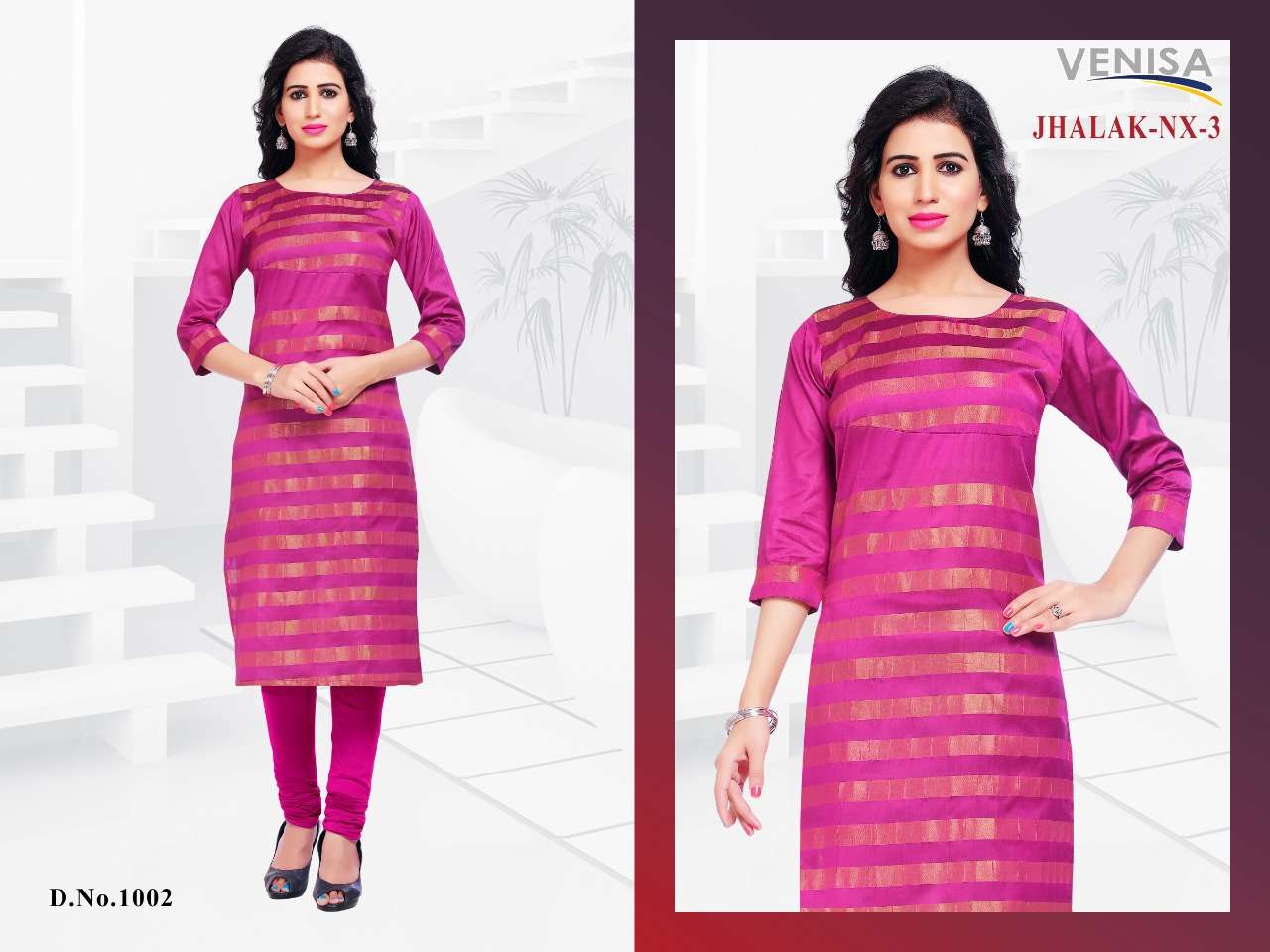 JHALAK NX VOL-3 BY VENISA 1001 TO 1008 SERIES STYLISH FANCY BEAUTIFUL COLORFUL CASUAL WEAR & ETHNIC WEAR COTTON SOFT SILK KURTIS AT WHOLESALE PRICE