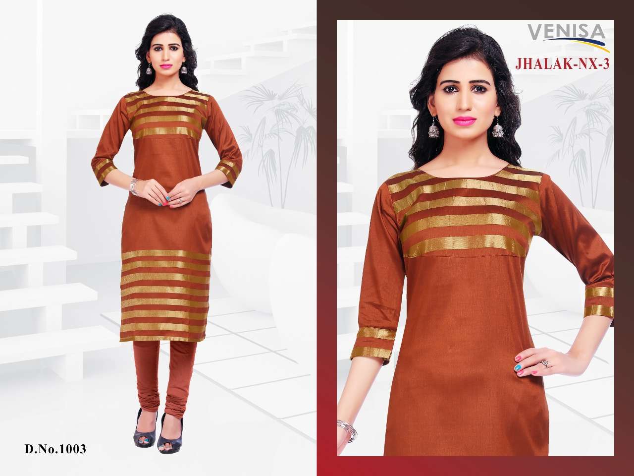 JHALAK NX VOL-3 BY VENISA 1001 TO 1008 SERIES STYLISH FANCY BEAUTIFUL COLORFUL CASUAL WEAR & ETHNIC WEAR COTTON SOFT SILK KURTIS AT WHOLESALE PRICE