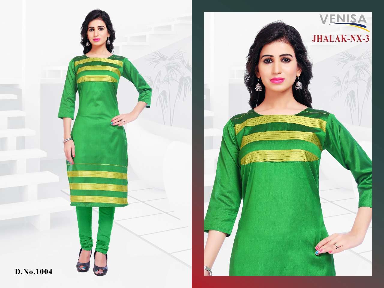 JHALAK NX VOL-3 BY VENISA 1001 TO 1008 SERIES STYLISH FANCY BEAUTIFUL COLORFUL CASUAL WEAR & ETHNIC WEAR COTTON SOFT SILK KURTIS AT WHOLESALE PRICE