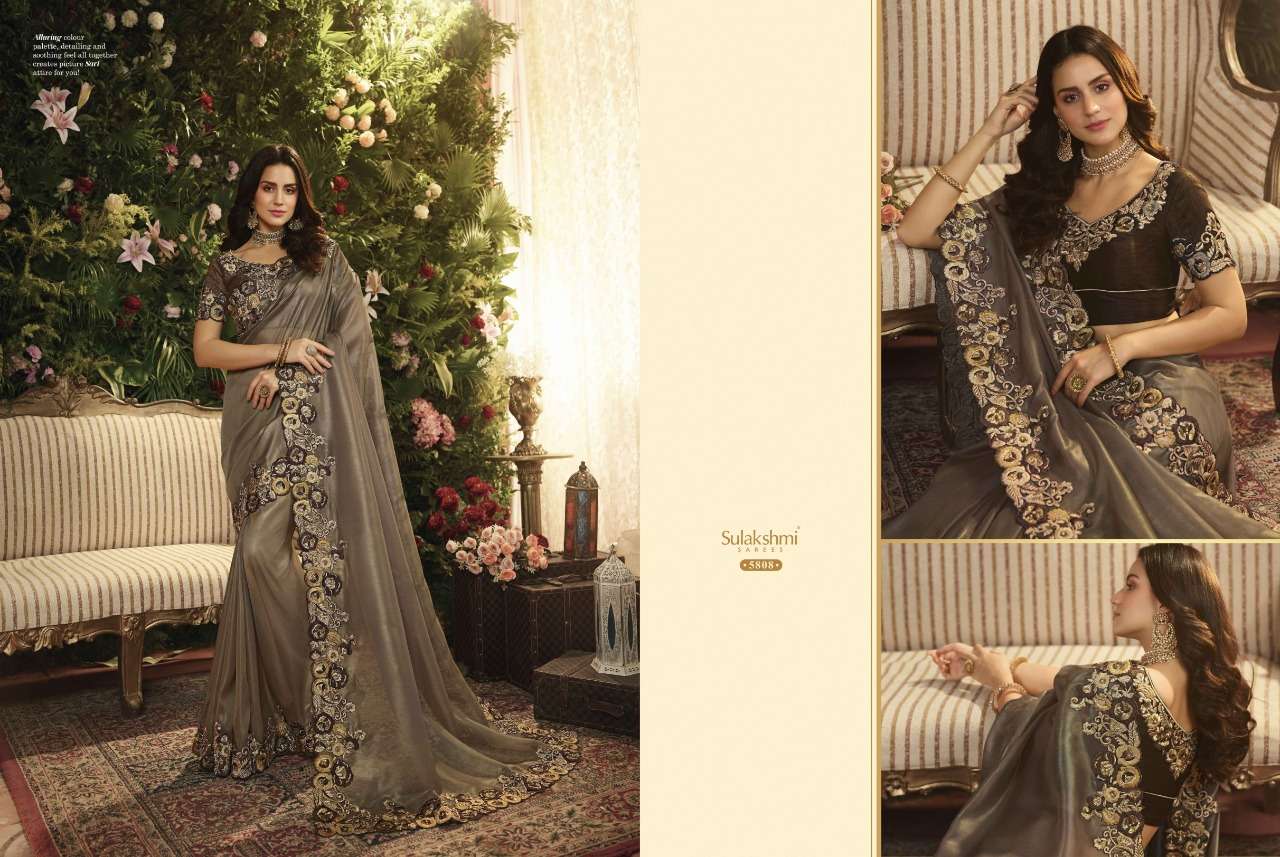 FLORA BY SULAKSHMI 5801 TO 5812 SERIES INDIAN TRADITIONAL WEAR COLLECTION BEAUTIFUL STYLISH FANCY COLORFUL PARTY WEAR & OCCASIONAL WEAR FANCY SAREES AT WHOLESALE PRICE