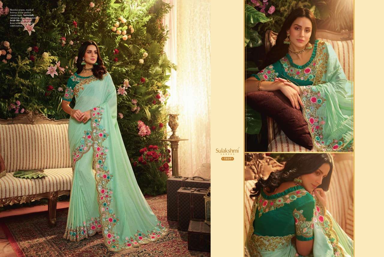 FLORA BY SULAKSHMI 5801 TO 5812 SERIES INDIAN TRADITIONAL WEAR COLLECTION BEAUTIFUL STYLISH FANCY COLORFUL PARTY WEAR & OCCASIONAL WEAR FANCY SAREES AT WHOLESALE PRICE