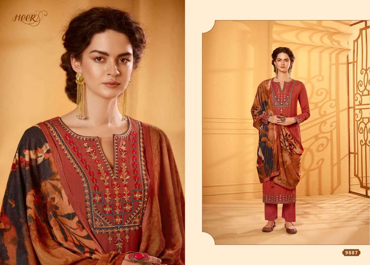 VELVET VOL-59 BY KIMORA FASHION 9881 TO 9888 SERIES BEAUTIFUL STYLISH DESIGNER PRINTED AND EMBROIDERED PARTY WEAR OCCASIONAL WEAR SHAGUN SILK WITH EMBROIDERED DRESSES AT WHOLESALE PRICE