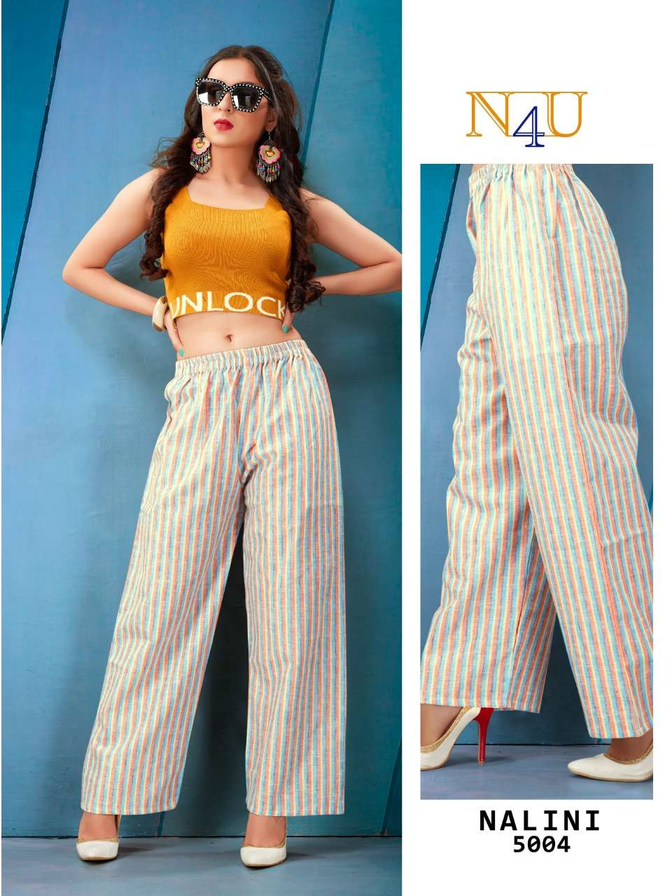 NALINI BY NEHA FASHION 5001 TO 5010 SERIES  TRADITIONAL WEAR COLLECTION BEAUTIFUL STYLISH FANCY COLORFUL PARTY WEAR & OCCASIONAL WEAR PURE COTTON LINEN PANTS AT WHOLESALE PRICE