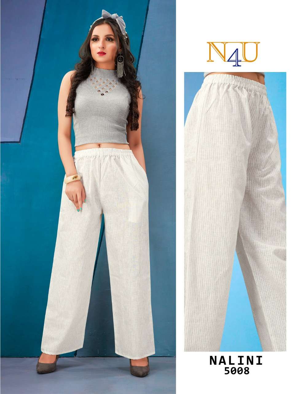 NALINI BY NEHA FASHION 5001 TO 5010 SERIES  TRADITIONAL WEAR COLLECTION BEAUTIFUL STYLISH FANCY COLORFUL PARTY WEAR & OCCASIONAL WEAR PURE COTTON LINEN PANTS AT WHOLESALE PRICE