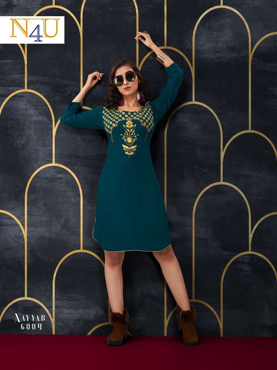 NAYYAB  BY NEHA FASHION 6001 TO 6007 SERIES BEAUTIFUL STYLISH FANCY COLORFUL CASUAL WEAR & ETHNIC WEAR & READY TO WEAR RAYON WITH  EMBROIDERED KURTIS AT WHOLESALE PRICE
