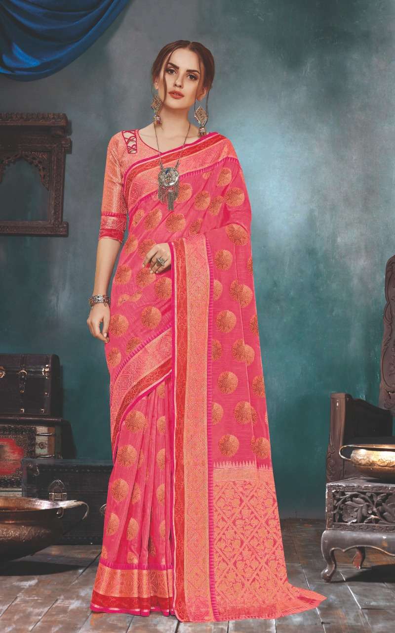 MALBARI HANDLOOM BY SANGAM PRINTS 1001 TO 1006 SERIES INDIAN TRADITIONAL WEAR COLLECTION BEAUTIFUL STYLISH FANCY COLORFUL PARTY WEAR & OCCASIONAL WEAR BLEND SILK SAREES AT WHOLESALE PRICE