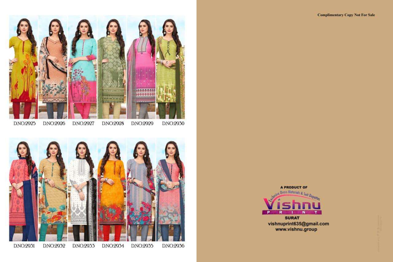 DESI GIRL VOL-19 BY VISHNU PRINTS 2925 TO 2936 SERIES BEAUTIFUL SUITS STYLISH FANCY COLORFUL PARTY WEAR & ETHNIC WEAR CRAPE PRINTED DRESSES AT WHOLESALE PRICE