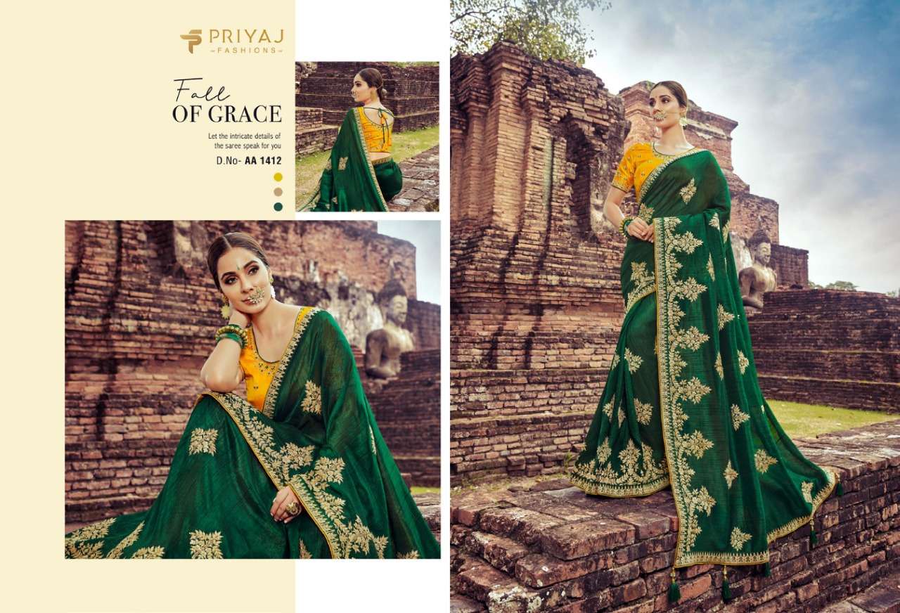 EKAYA BY PRIYAJ FASHION 1404 TO 1413 SERIES INDIAN TRADITIONAL WEAR COLLECTION BEAUTIFUL STYLISH FANCY COLORFUL PARTY WEAR & OCCASIONAL WEAR FANCY EMBROIDERED SAREES AT WHOLESALE PRICE