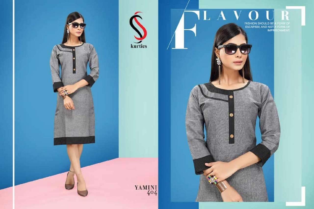 YAMINI VOL-4 BY  S S KURTIS 401 TO 410 SERIES BEAUTIFUL COLORFUL STYLISH FANCY CASUAL WEAR & ETHNIC WEAR & READY TO WEAR HANDLOOM COTTON KURTIS AT WHOLESALE PRICE