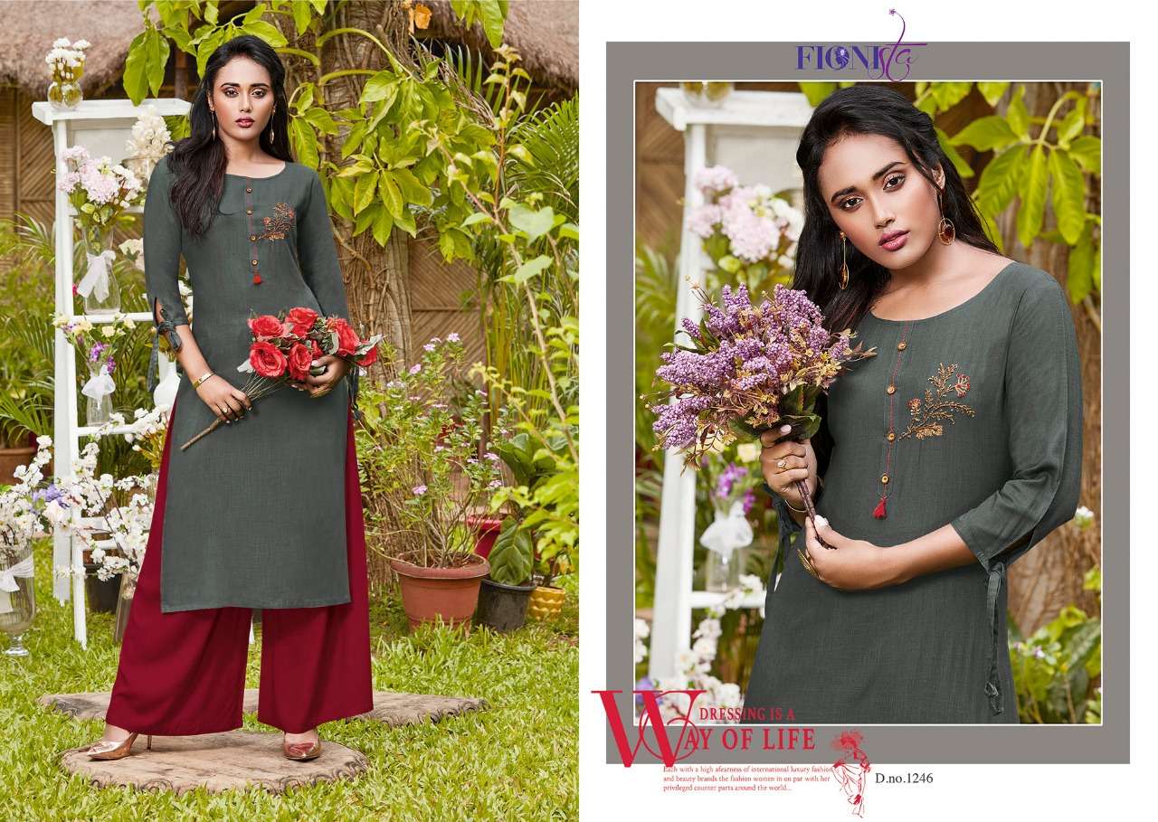 MANTRA BY FIONISTA 1241 TO 1247 SERIES BEAUTIFUL COLORFUL STYLISH FANCY CASUAL WEAR & ETHNIC WEAR & READY TO WEAR HEAVY RAYON SLUB KURTIS AT WHOLESALE PRICE