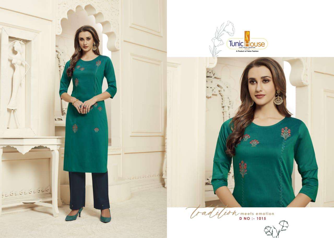 NILU WITH PANTS VOL-2 BY TUNIC HOUSE 1014 TO 1017 SERIES BEAUTIFUL COLORFUL STYLISH FANCY CASUAL WEAR & ETHNIC WEAR & READY TO WEAR SOFT SILK WITH INNER KURTIS AT WHOLESALE PRICE