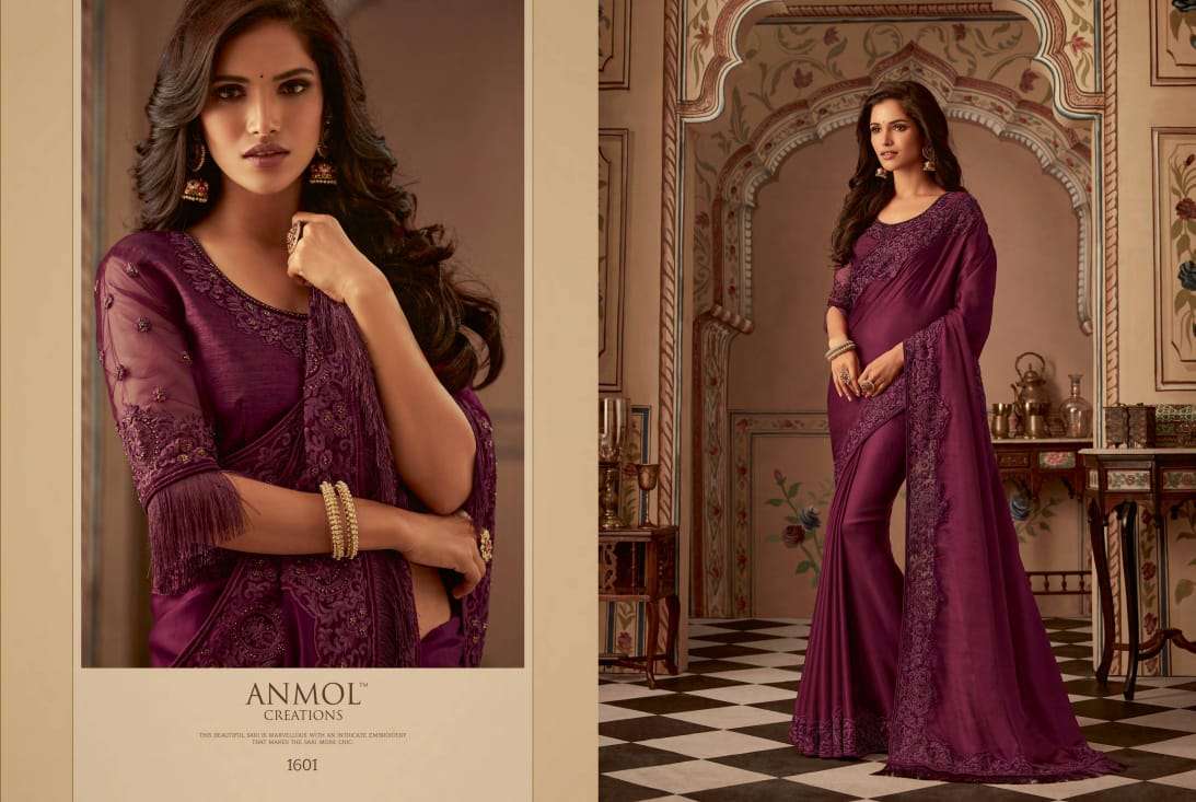 SHADES VOL-2 BY ANMOL CREATION 1601 TO 1615 SERIES INDIAN TRADITIONAL WEAR COLLECTION BEAUTIFUL STYLISH FANCY COLORFUL PARTY WEAR & OCCASIONAL WEAR SILK CHIFFON PRINTED SAREES AT WHOLESALE PRICE