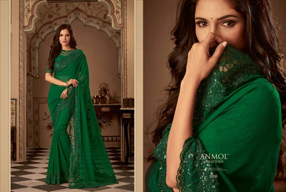 SHADES VOL-2 BY ANMOL CREATION 1601 TO 1615 SERIES INDIAN TRADITIONAL WEAR COLLECTION BEAUTIFUL STYLISH FANCY COLORFUL PARTY WEAR & OCCASIONAL WEAR SILK CHIFFON PRINTED SAREES AT WHOLESALE PRICE