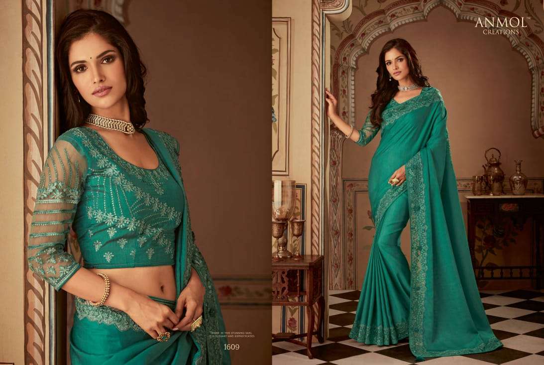 SHADES VOL-2 BY ANMOL CREATION 1601 TO 1615 SERIES INDIAN TRADITIONAL WEAR COLLECTION BEAUTIFUL STYLISH FANCY COLORFUL PARTY WEAR & OCCASIONAL WEAR SILK CHIFFON PRINTED SAREES AT WHOLESALE PRICE
