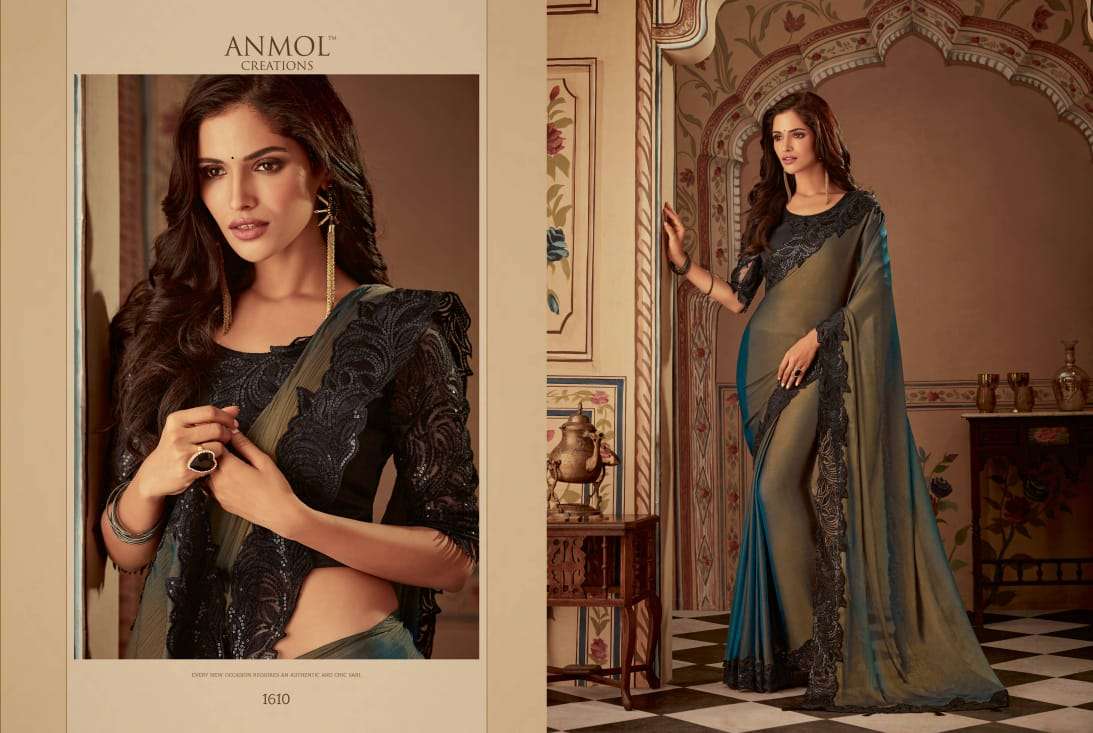 SHADES VOL-2 BY ANMOL CREATION 1601 TO 1615 SERIES INDIAN TRADITIONAL WEAR COLLECTION BEAUTIFUL STYLISH FANCY COLORFUL PARTY WEAR & OCCASIONAL WEAR SILK CHIFFON PRINTED SAREES AT WHOLESALE PRICE
