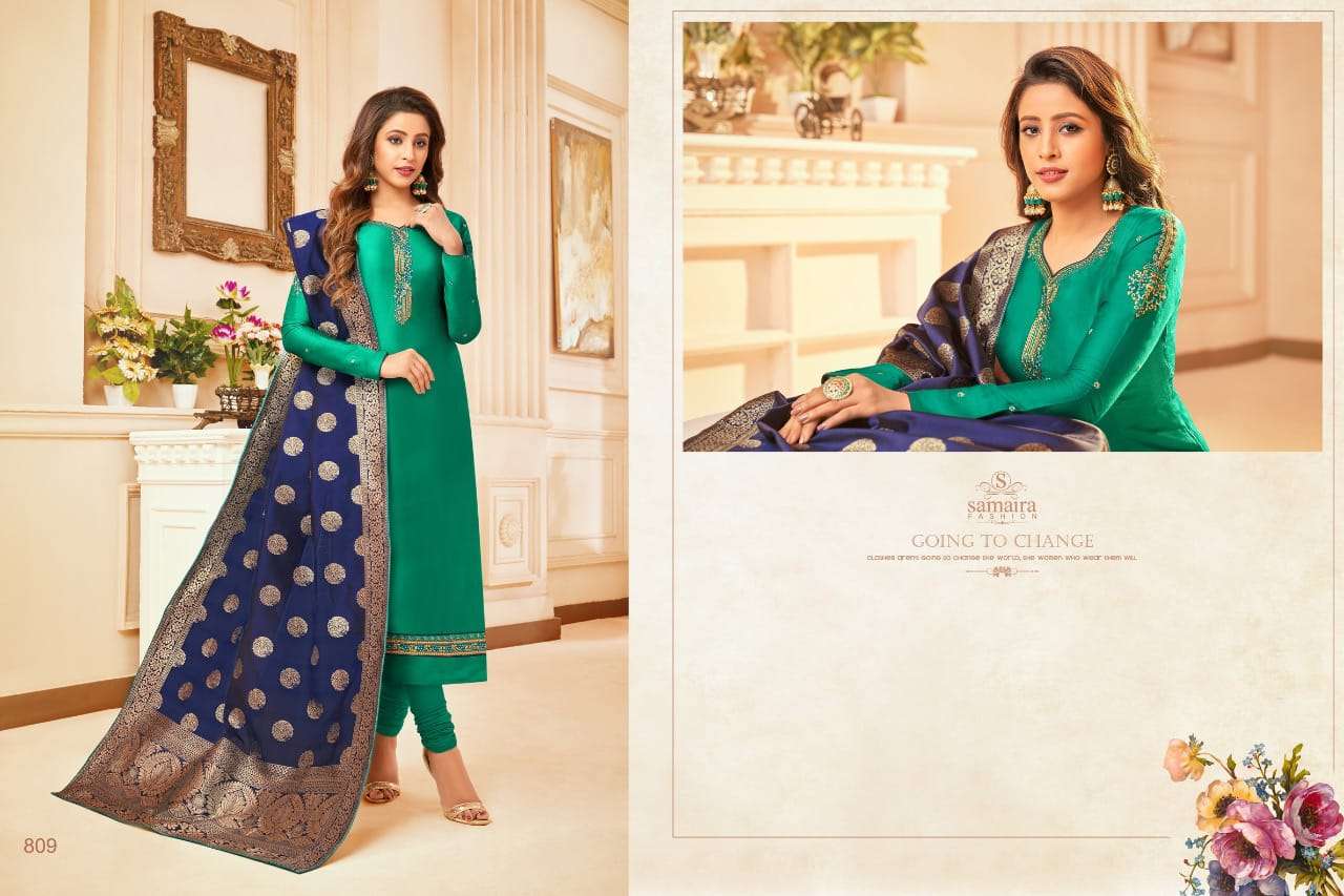 SONI KUDI VOL-2 BY SAMAIRA FASHION 801 TO 809 SERIES INDIAN TRADITIONAL WEAR COLLECTION BEAUTIFUL STYLISH FANCY COLORFUL PARTY WEAR & OCCASIONAL WEAR PURE COTTON JAM SILK WITH WORK DRESSES AT WHOLESALE PRICE