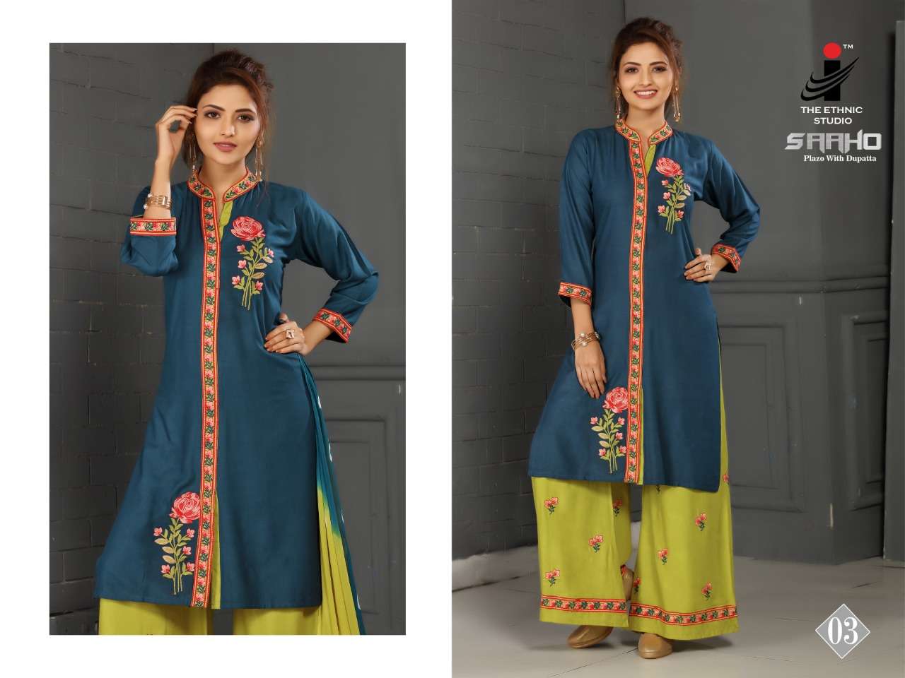 SAAHO BY THE ETHNIC STUDIO 01 TO 08 SERIES BEAUTIFUL STYLISH FANCY COLORFUL CASUAL WEAR & ETHNIC WEAR RAYON EMBROIDERY KURTIS AT WHOLESALE PRICE