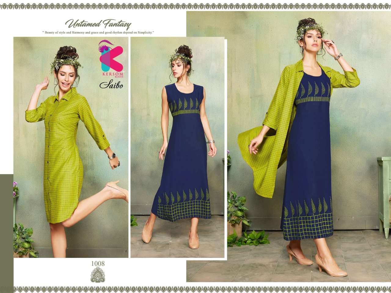 SAIBO BY KERSOM 1001 TO 1008 SERIES BEAUTIFUL STYLISH COLORFUL FANCY PARTY WEAR & ETHNIC WEAR & READY TO WEAR HEAVY RAYON KURTIS AT WHOLESALE PRICE