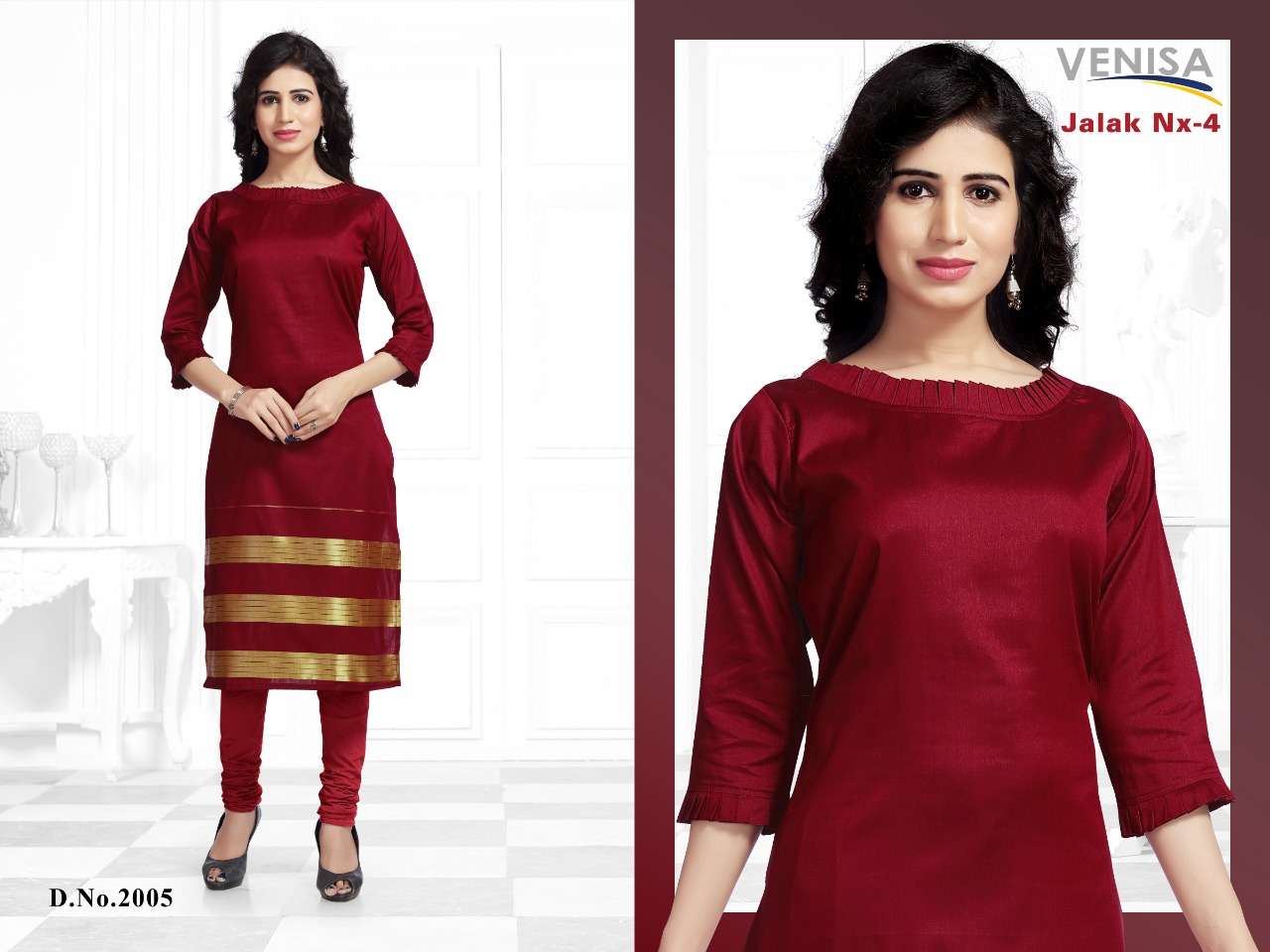 JALAK NX VOL-4 BY VENISA 2001 TO 2006 SERIES BEAUTIFUL STYLISH COLORFUL FANCY PARTY WEAR & ETHNIC WEAR & READY TO WEAR COTTON SOFT SILK KURTIS AT WHOLESALE PRICE