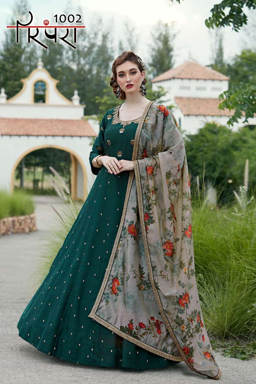 PARAMPRA VOL-1 BY PARAMPRA 1001 TO 1006 SERIES BEAUTIFUL STYLISH FANCY COLORFUL CASUAL WEAR & ETHNIC WEAR SILK/NET WITH HEAVY HANDWORK DRESSES AT WHOLESALE PRICE
