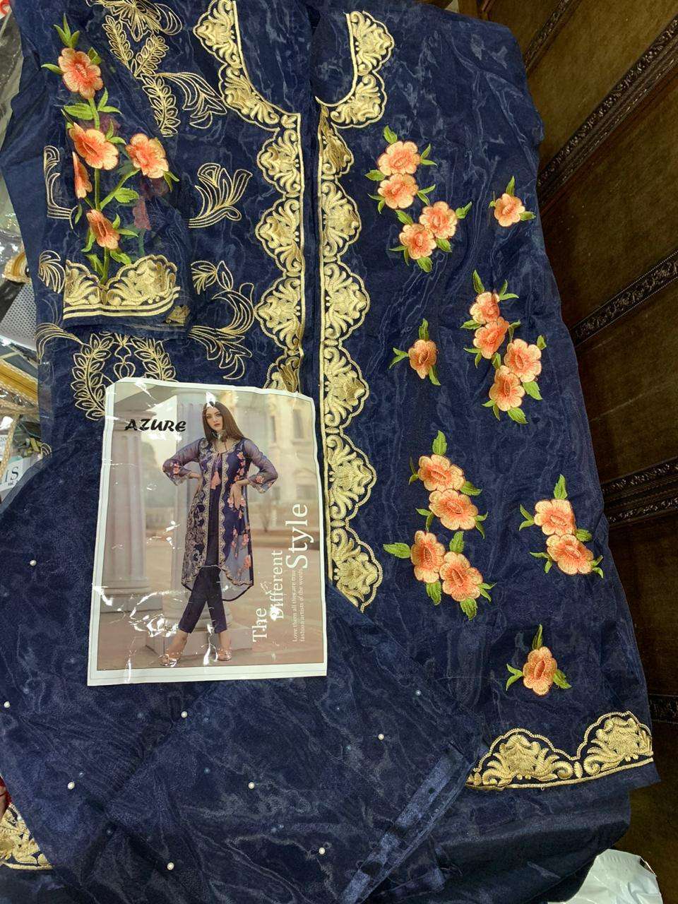 AZURE BY FASHID WHOLESALE PAKISTANI DESIGNER SUITS COLLECTION BEAUTIFUL STYLISH FANCY COLORFUL PARTY WEAR & OCCASIONAL WEAR ORGANZA WITH HEAVY EMBROIDERED DRESSES AT WHOLESALE PRICE
