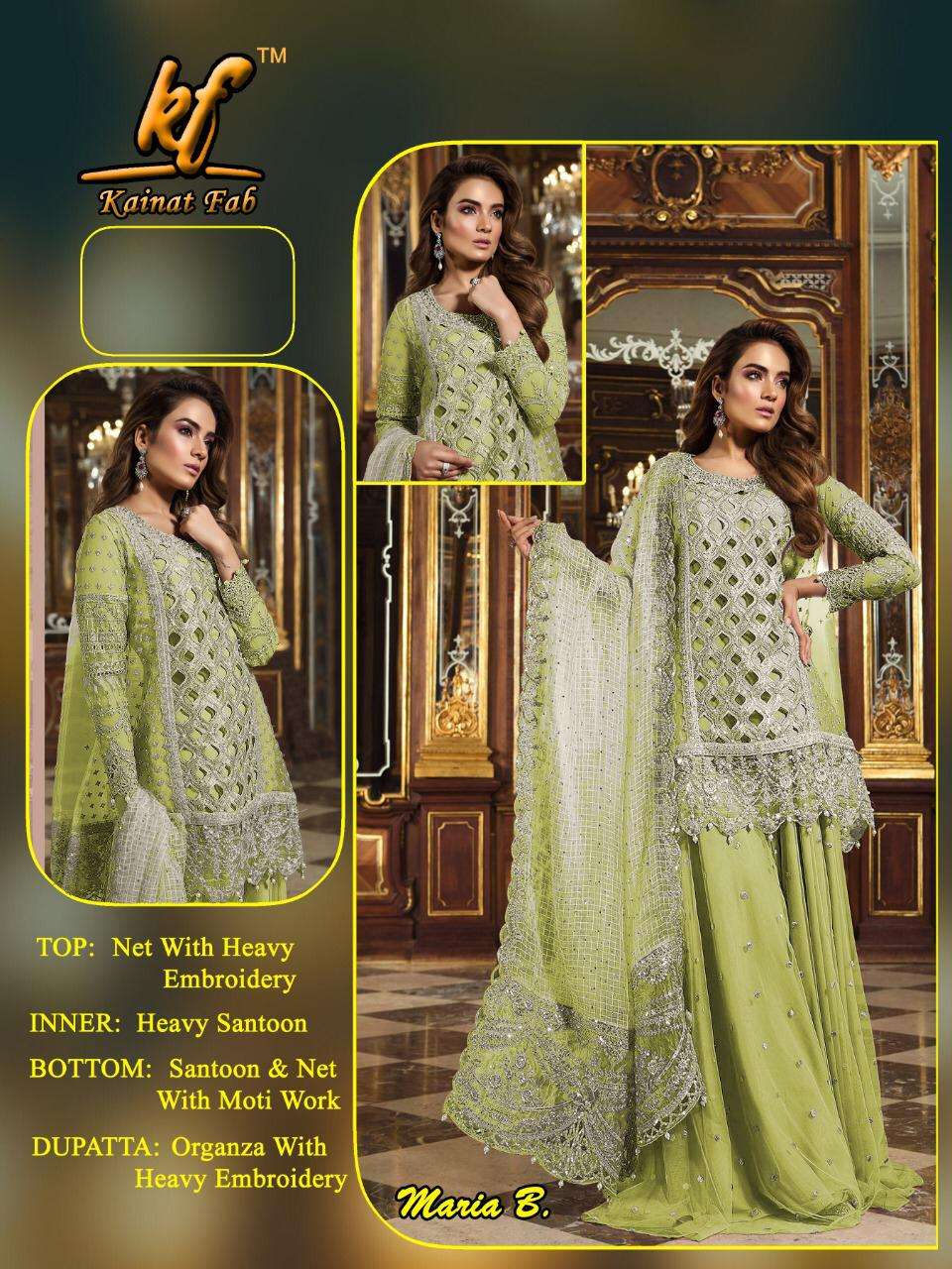 MARIA B BY KAINAT FAB 101 TO 104 SERIES DESIGNER BRIDAL WEAR COLLECTION BEAUTIFUL STYLISH FANCY COLORFUL PARTY WEAR & OCCASIONAL WEAR NET EMBROIDERED DRESSES AT WHOLESALE PRICE