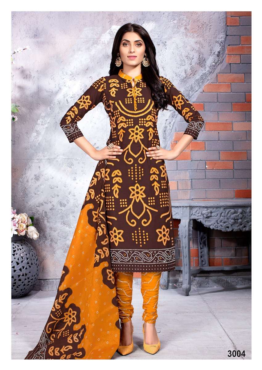 CHUNARI VOL-3 BY MEENAXI 3001 TO 3010 SERIES BEAUTIFUL STYLISH SHARARA SUITS FANCY COLORFUL CASUAL WEAR & ETHNIC WEAR & READY TO WEAR MEENAKSHI COTTON PRINTED DRESSES AT WHOLESALE PRICE