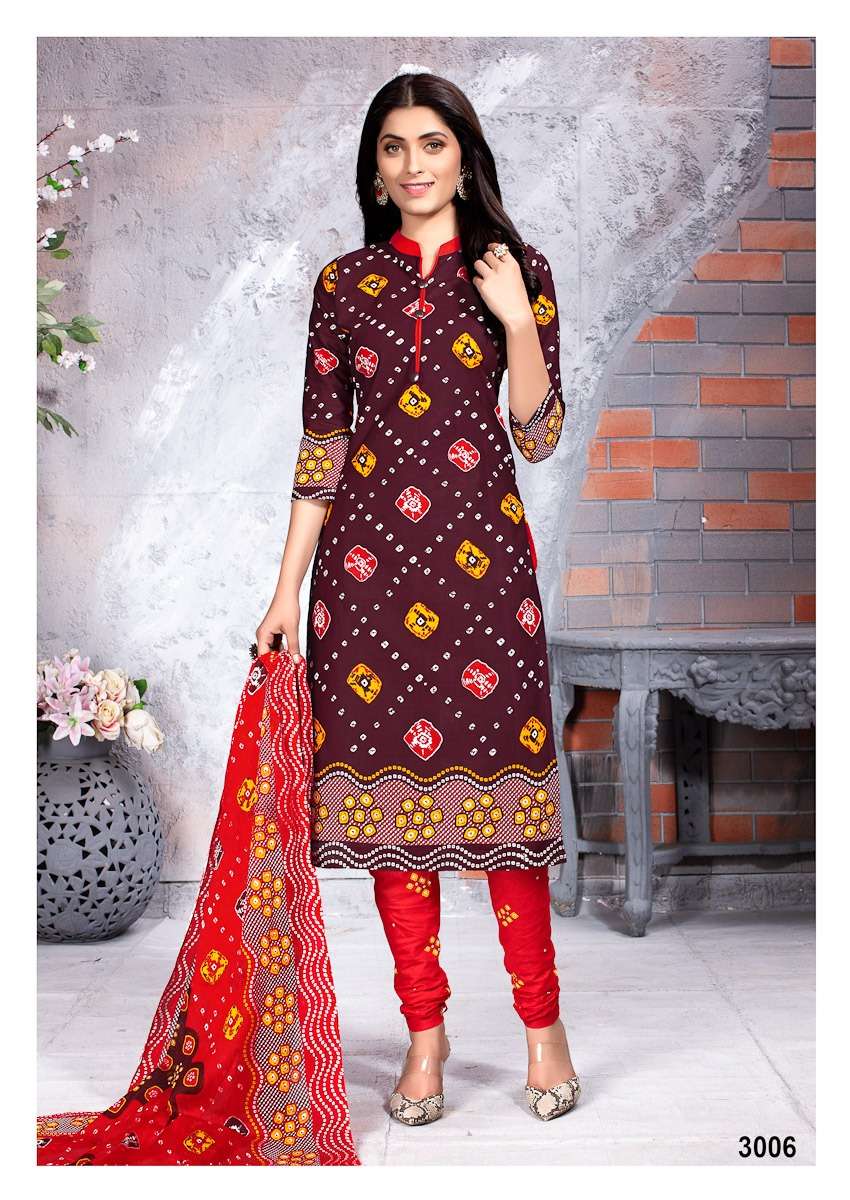 CHUNARI VOL-3 BY MEENAXI 3001 TO 3010 SERIES BEAUTIFUL STYLISH SHARARA SUITS FANCY COLORFUL CASUAL WEAR & ETHNIC WEAR & READY TO WEAR MEENAKSHI COTTON PRINTED DRESSES AT WHOLESALE PRICE