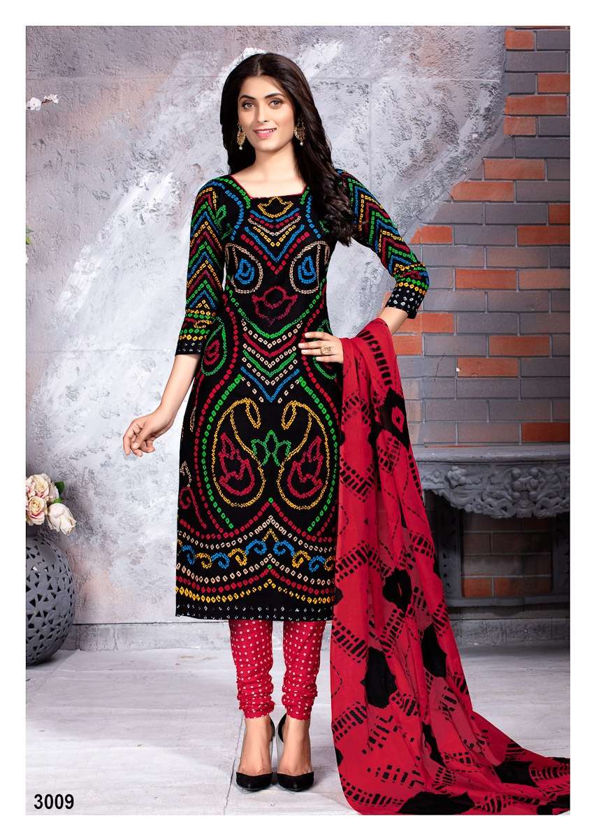 CHUNARI VOL-3 BY MEENAXI 3001 TO 3010 SERIES BEAUTIFUL STYLISH SHARARA SUITS FANCY COLORFUL CASUAL WEAR & ETHNIC WEAR & READY TO WEAR MEENAKSHI COTTON PRINTED DRESSES AT WHOLESALE PRICE