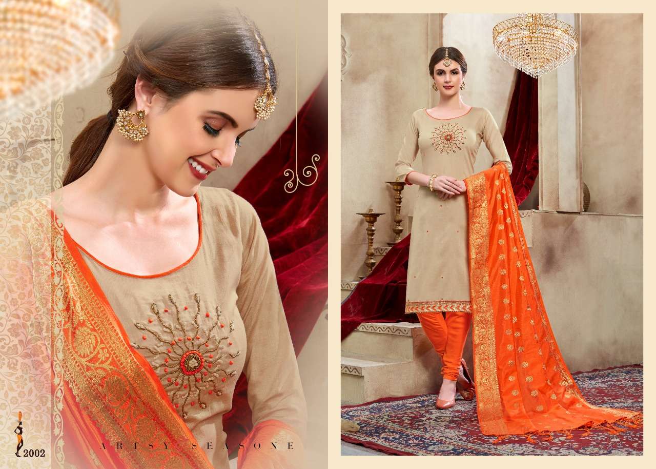 PIYANSI VOL-2 BY UTSAV SUITS 2001 TO 2006 DESIGNER PATIYALA SUITS BEAUTIFUL STYLISH COLORFUL FANCY PARTY WEAR & OCCASIONAL WEAR GLACE COTTON EMBROIDERED DRESSES AT WHOLESALE PRICE