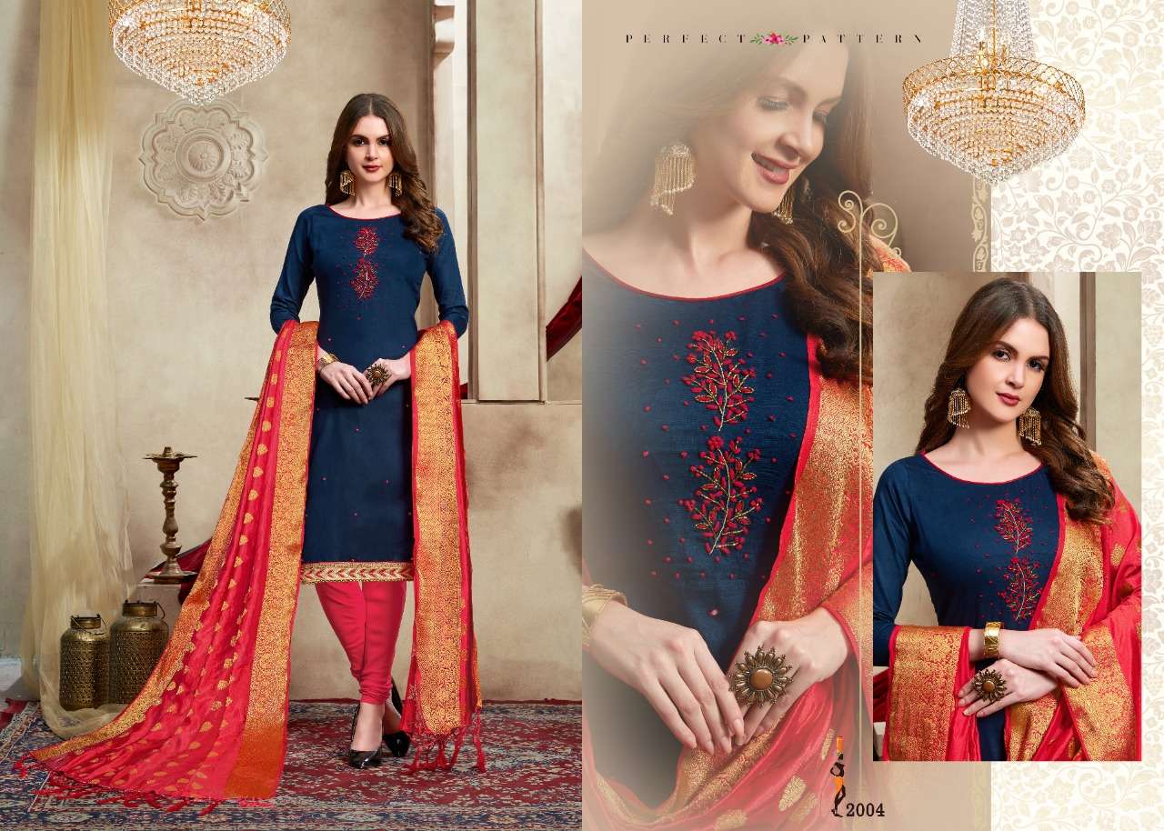 PIYANSI VOL-2 BY UTSAV SUITS 2001 TO 2006 DESIGNER PATIYALA SUITS BEAUTIFUL STYLISH COLORFUL FANCY PARTY WEAR & OCCASIONAL WEAR GLACE COTTON EMBROIDERED DRESSES AT WHOLESALE PRICE