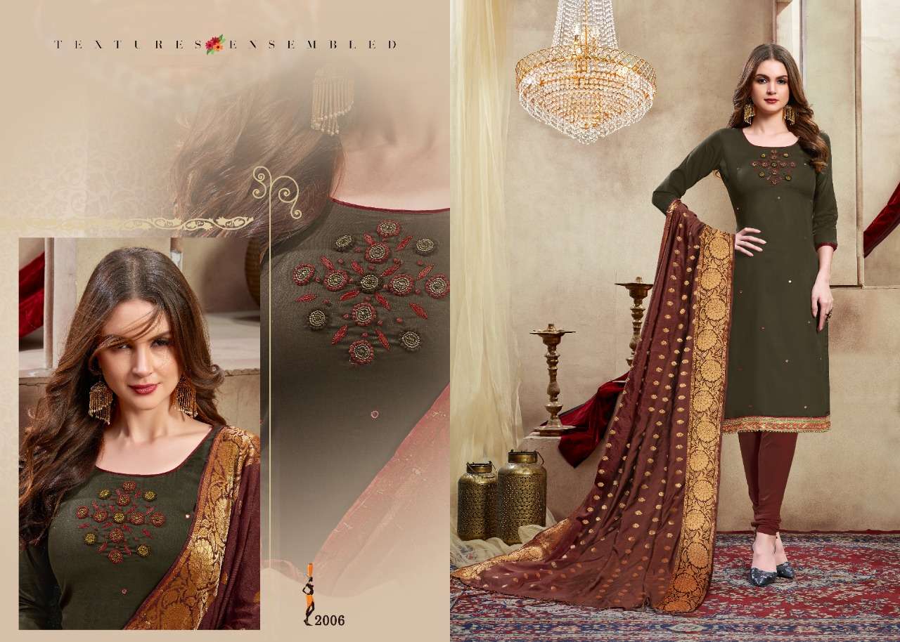 PIYANSI VOL-2 BY UTSAV SUITS 2001 TO 2006 DESIGNER PATIYALA SUITS BEAUTIFUL STYLISH COLORFUL FANCY PARTY WEAR & OCCASIONAL WEAR GLACE COTTON EMBROIDERED DRESSES AT WHOLESALE PRICE