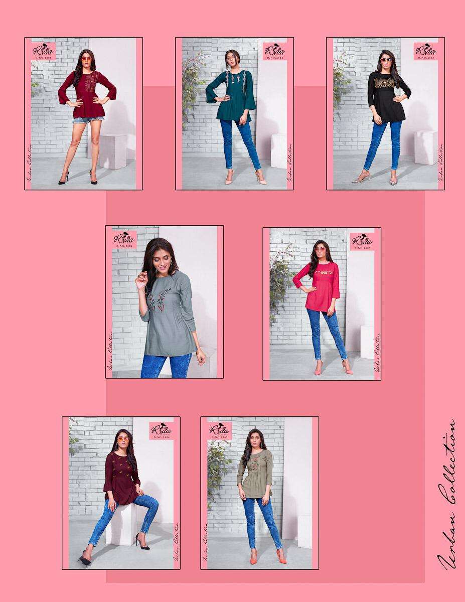 PINKY BY RIAA LIFESTYLE 2001 TO 2007 SERIES BEAUTIFUL COLORFUL STYLISH FANCY CASUAL WEAR & READY TO WEAR TWO TONE SLUB WITH EMBROIDERY TOPS AT WHOLESALE PRICE
